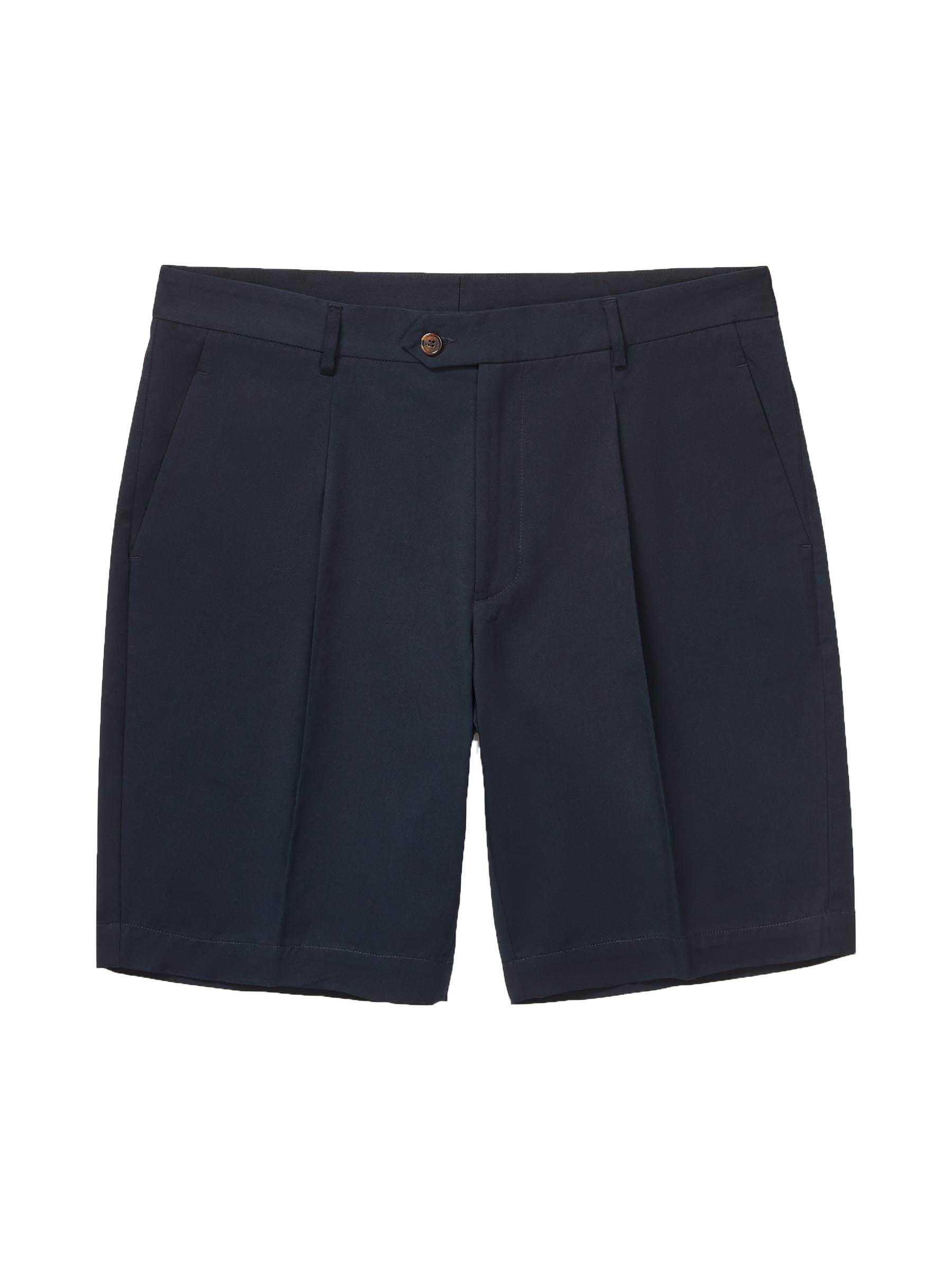 Pleated Short | 100% Cotton Twill | Navy
