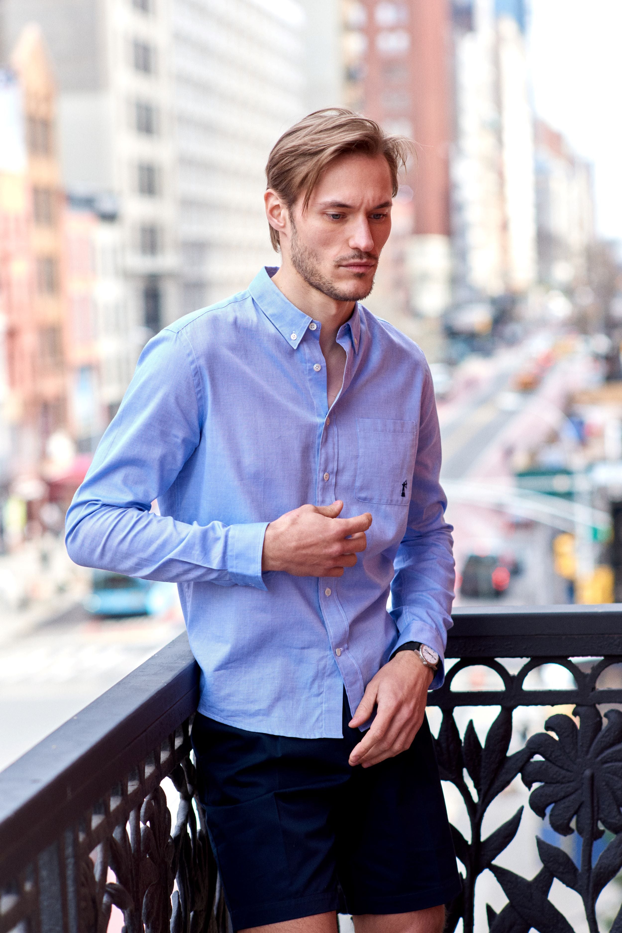 Royal Cotton Oxford Shirt | 100% Italian Cotton | Blue