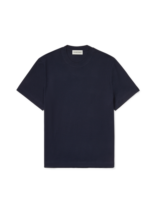 Classic T-Shirt in Italian Stretch Cotton - Navy